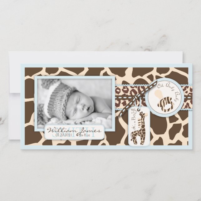 Cartão com fotos Safari Boy (Frente)