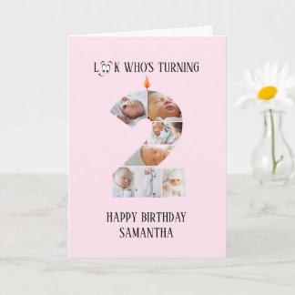 Cartão com fotos segundo aniversário