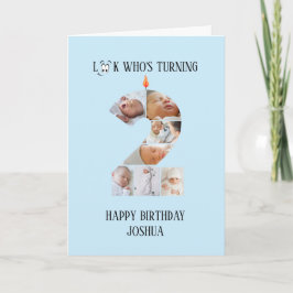 Cartão com fotos segundo aniversário