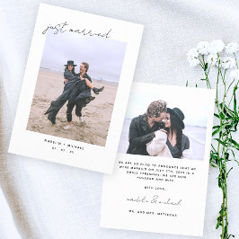 Cartão com fotos Simples de Casamento Elegante rec