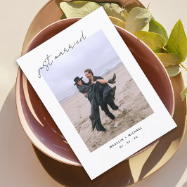 Cartão com fotos Simples de Casamento Elegante rec