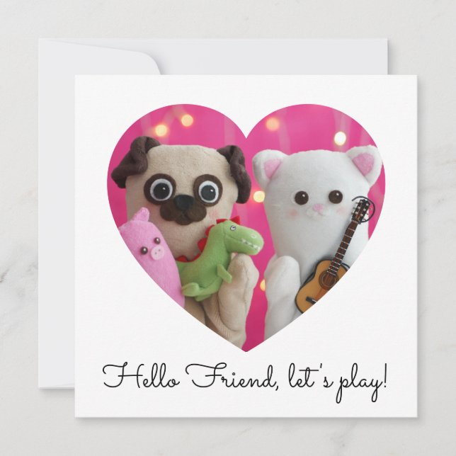 Cartão com fotos Simples E Elegante Do Coração (Frente)