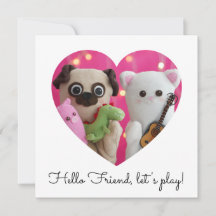 Cartão com fotos Simples E Elegante Do Coração