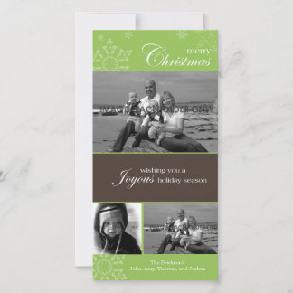 Cartão com fotos Verde Feliz de Natal