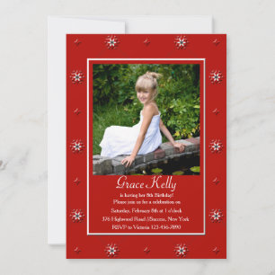 Cartão com fotos Vermelho