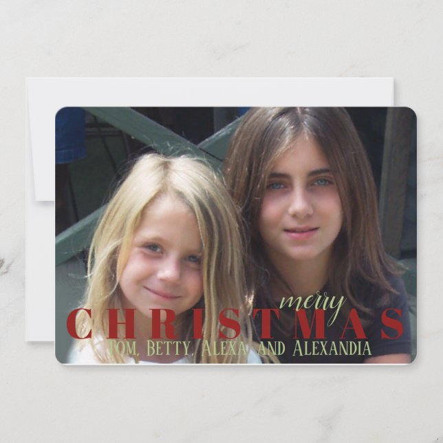 Cartão com fotos vermelho escuro Floco de neve dup (Frente)