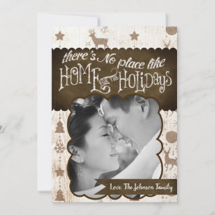 cartão com fotos XMAS Burlap de Natal 5 x 7