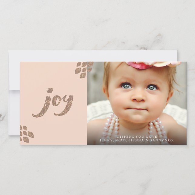 Cartão com fotos Xmas de alegria brilhante de Peac (Frente)