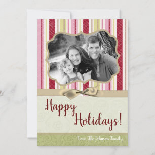 cartão com fotos XMAS verde de Tecido em faixa ver