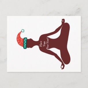 Cartão com fotos Yoga feliz ano novo