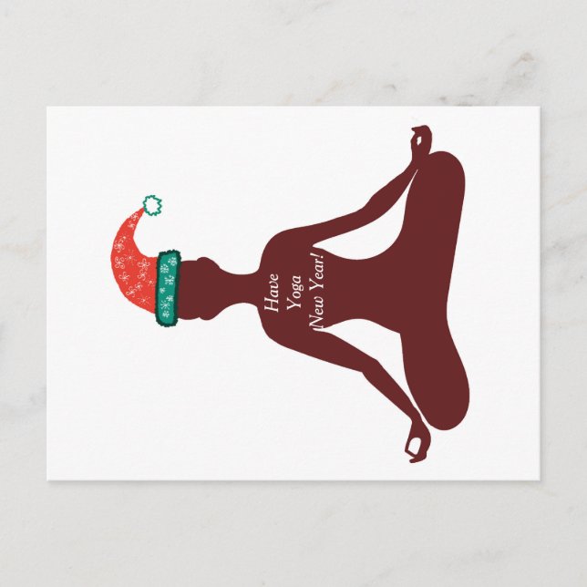 Cartão com fotos Yoga feliz ano novo (Frente)