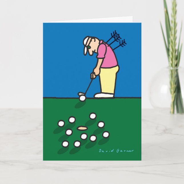 Cartão com ilustração do jogador de golfe (Frente)
