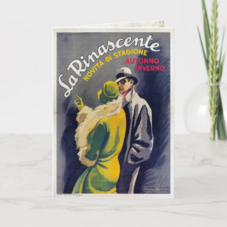 Cartão com impressão italiano da forma do vintage