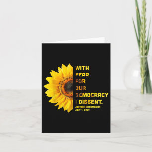 Cartão Com Medo Pela Nossa Democracia, Eu Discordo As Mul