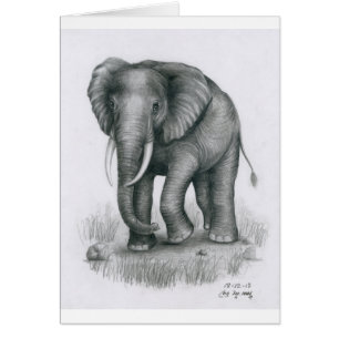 Cartão com o elefante por Vannak Anan Prum