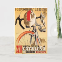 Cartão com o poster velho da raça de bicicleta
