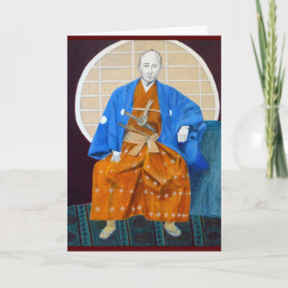 Cartão com orig do guerreiro do samurai. arte