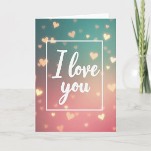 Cartão com Padrão de Coração de Amor Simples