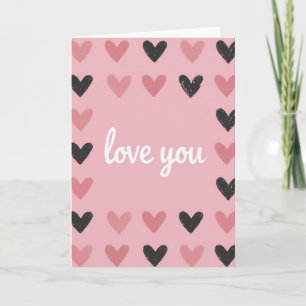 Cartão com Padrão de Coração 'Love You'