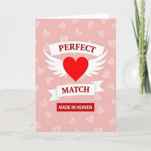 Cartão com Padrão de Corações Casal Perfeito