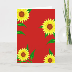 Cartão com padrão floral carmesim