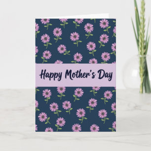 Cartão com padrão floral navy