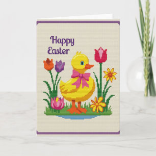 Cartão com Padrão Floral Yellow Bird