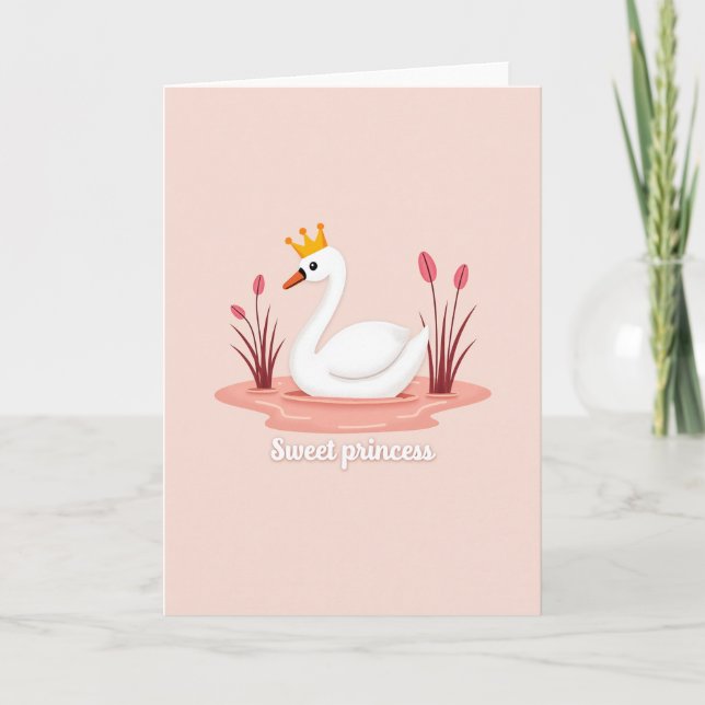 Cartão com Padrão Rosa da Princesa Cisne (Frente)