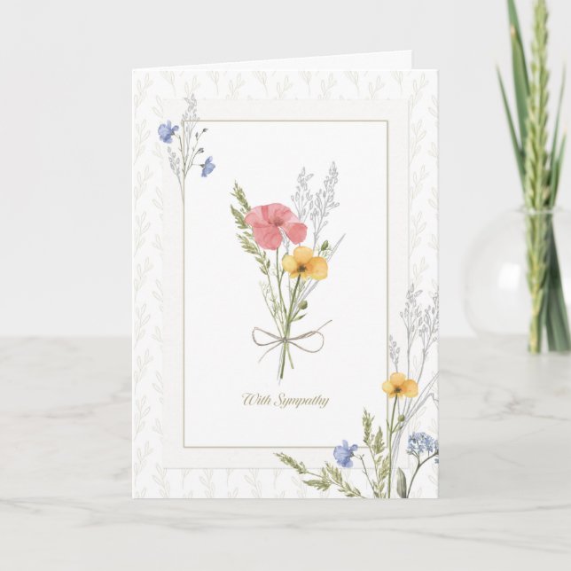 Cartão Com simpatia Bonito Florais Presos (Frente)