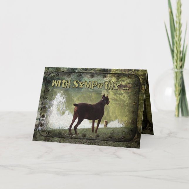 Cartão Com simpatia - Doberman que negligencia um lago (Frente)