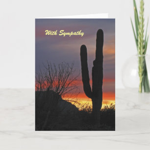 Cartão Com simpatia, Saguaro Cactus na Saudação Sunset