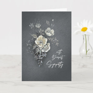 Cartão Com Sinceros Pêsames Suave Floral Aquarela