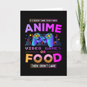 Cartão com videos games de animes ou comida legal present