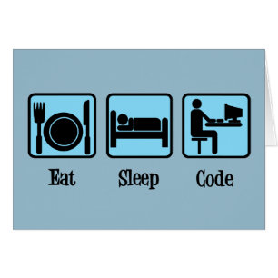 Cartão Coma a placa do programador de computador engraçad