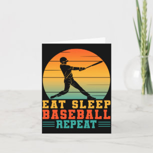 Cartão Coma beisebol dormir repita jogador de beisebol ar