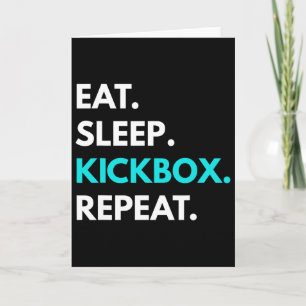 Cartão Coma Dormir Kickbox Repetir - Camisetas de Kickbox