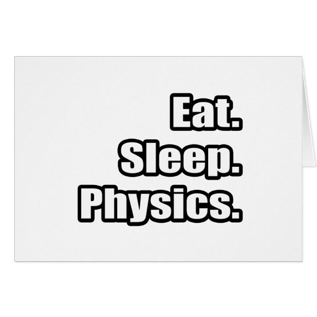 Cartão Coma. Durma. Física. (Frente Horizontal)