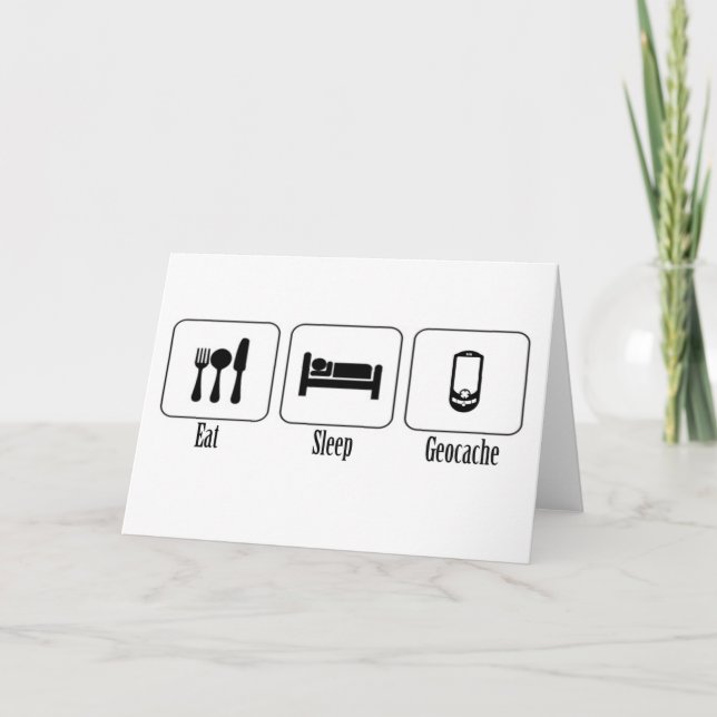 Cartão Coma, durma, Geocache (Frente)