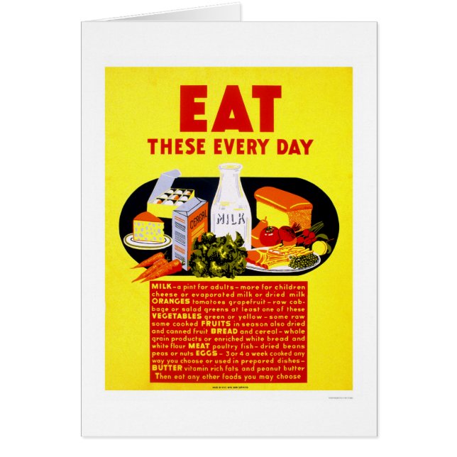 Cartão Coma estes cada dia WPA 1942 (Frente)