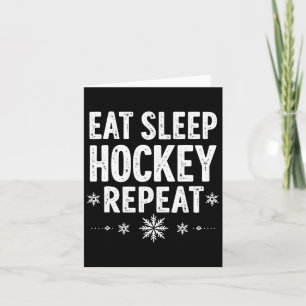Cartão Coma Hockey com Sono Repito Engraçado Holida do Es