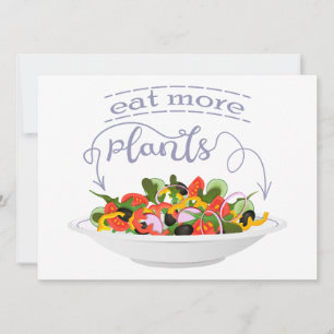 Cartão Coma mais plantas com cartazes de motivação de sal
