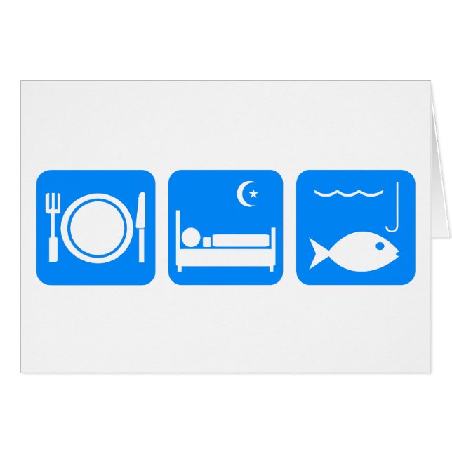 Cartão Coma o azul dos peixes do sono (Frente Horizontal)