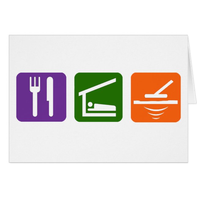 Cartão Coma o detector de metais do sono (Frente Horizontal)