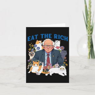 Cartão Coma O Rich Bernie Sanders Floral Cat Resiste A Ag