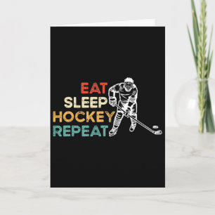 Cartão Coma Sonho Hockey Repita Amante de Hóquei no Gelo