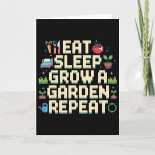 Cartão Coma Sono Faça Um Jogo De Jardinagem Repetir O Jar