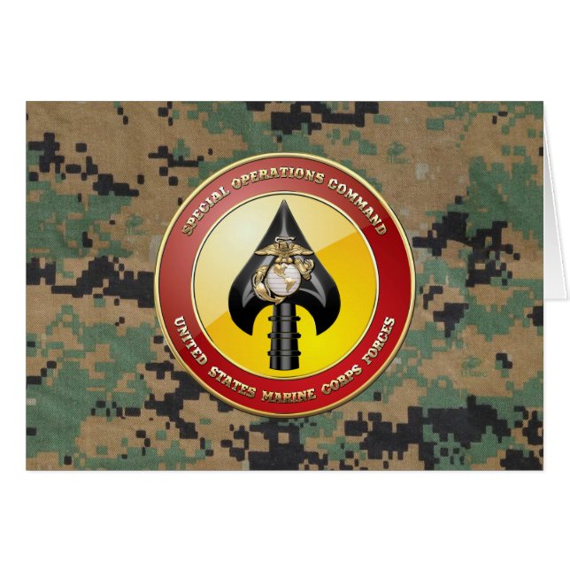 Cartão Comando de Operações Especiais USMC (MARSOC) [3D] (Frente Horizontal)