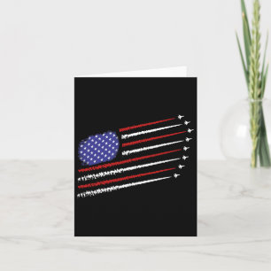 Cartão Combatendo Jatos Com Bandeira Americana 4 De Julho