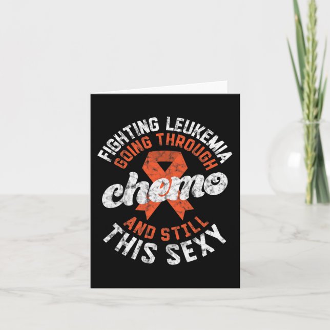 Cartão Combater A Leucemia Passando Pela Quimioterapia Ai (Frente)