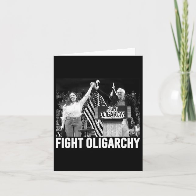 Cartão Combater Oligarchy Bernie Sanders E A Liberdade Ao (Frente)
